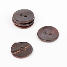 Gyöngyház íves gomb (barna) ~ 18 mm